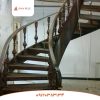 پله دوبلکس گرد چوبی کم جا چوبکاری
