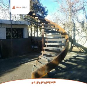 پله گرد دوبلکس فلزی نیم دایره